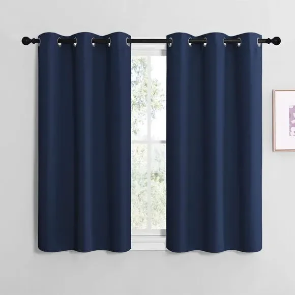 W29 x L30-inch, Set of 2 Panels, Blackout Curtain Panels (Navy)
