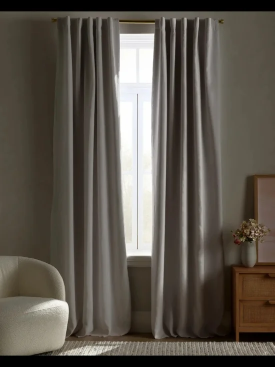 Quince 100% European Linen Curtain Panel 96