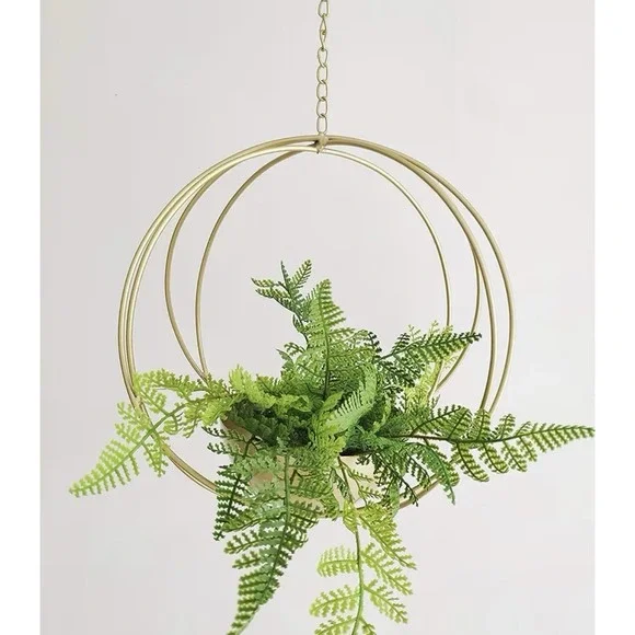 Boho Gold Metal Plant Hanger,Metal Geometric Hanging Planter, Modern Planter