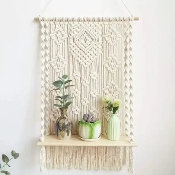 HANDMADE Macrame Wall Hanging Shelf