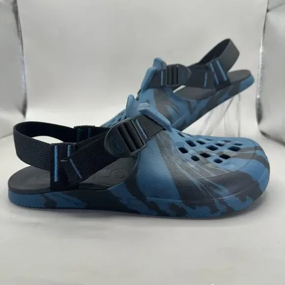 Chaco Chillos Closed Toe Sandals Mens Size 9 Blue Camo Slip On Adjustable Strap
