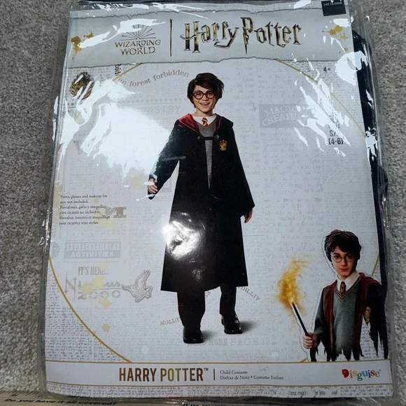 Harry Potter Kids Costume Gryffindor Robe with Shirt Front Disguise Size S 4-6