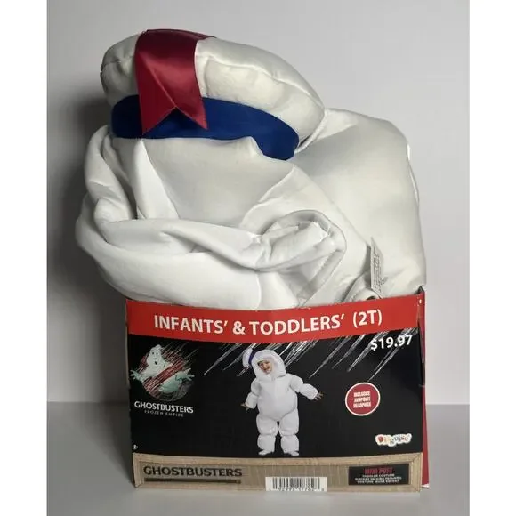 Ghostbusters Puft Infants Toddlers Size 2T Padded Jumpsuit Head Disguise New