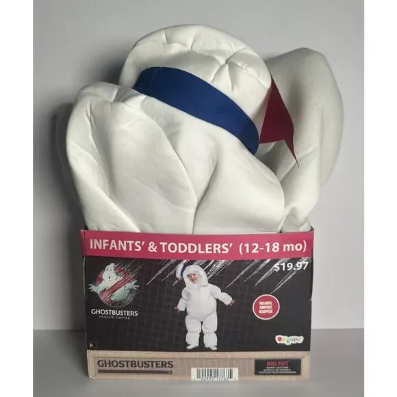 GHOSTBUSTERS~MIN STAY PUFT MARSHMALLOW~CHILD'S COSTUME~NEW/BOX~12-18 MONTHS