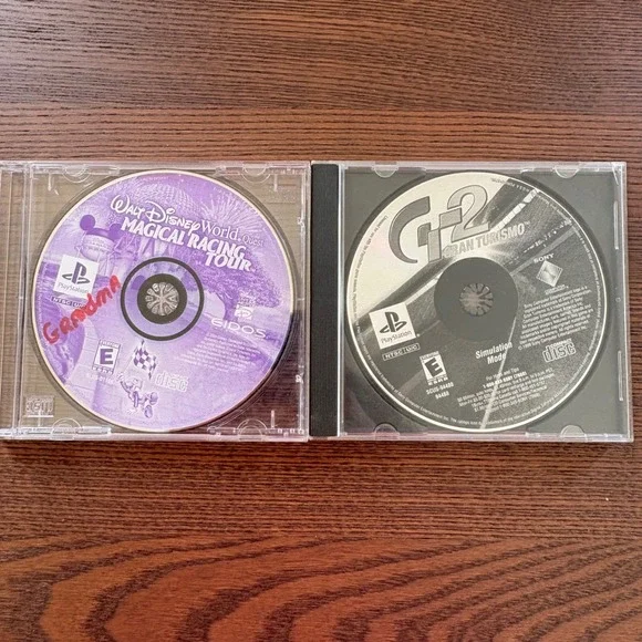Sony PS1 Lot 2 Video Games Disney World Quest & Gran Turismo TESTED WORKING