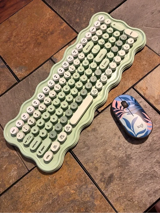 Logitech Mint Green Retro Round-Key Wireless Keyboard