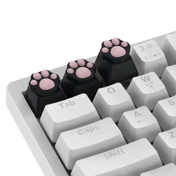 🐾⌨️ PAW PRINT KEYBOARD CUTENESS PACK 🖤🐶 | MX Mechanical Keycaps + Spacebar - NWT