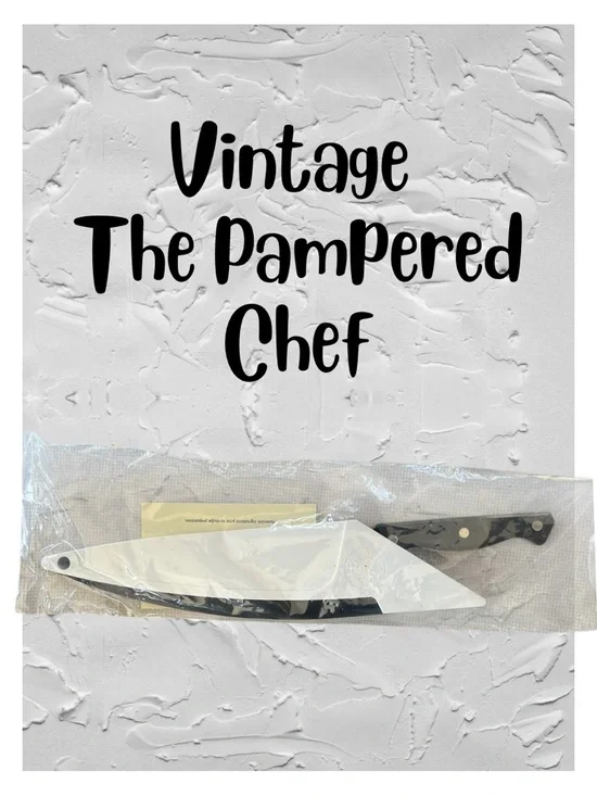 Vintage The Pampered Chef 14” Self Sharpening Chefs Knife Stainless Blade 1047