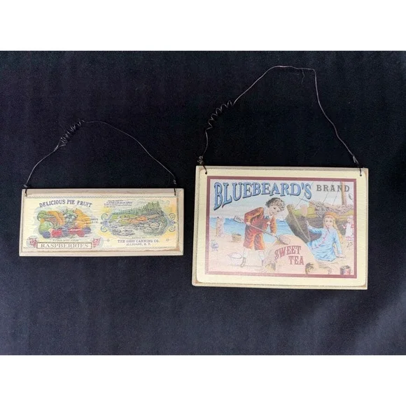 Wooden Plaque Decor Hanging Signs Small Country Kitchen Cottage Core Signs (2)