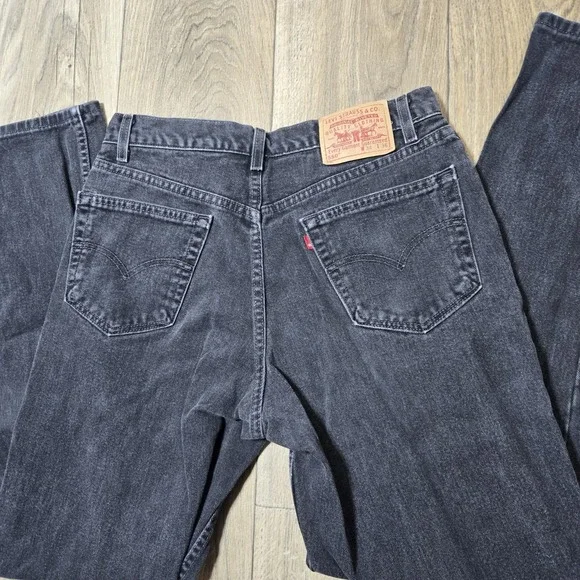 Vtg Levis 550‎ Jeans Black Relaxed Fit Tapered Leg Y2K 2002 Mens 33/34x34