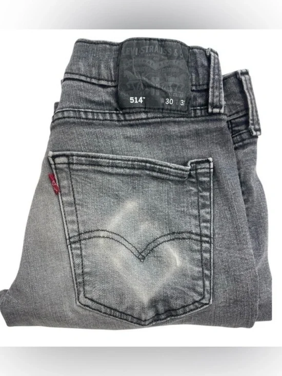 Levi’s 514 Men’s Straight Fit Gray Black Wash Jeans 30x32