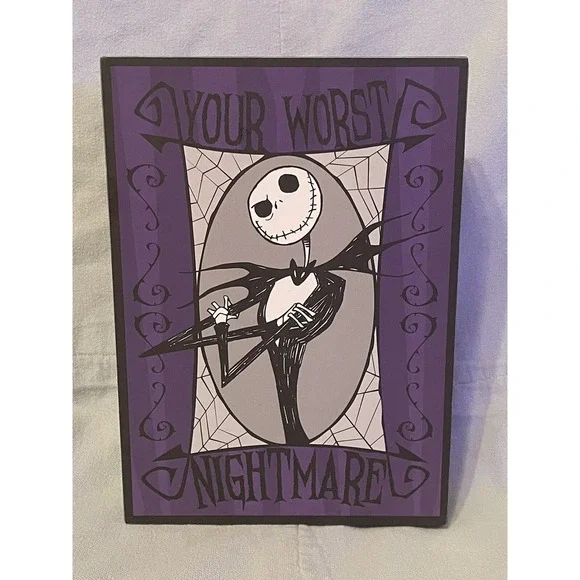 NEW Nightmare‎ Before Christmas Purple Wood Box Art Jack 
