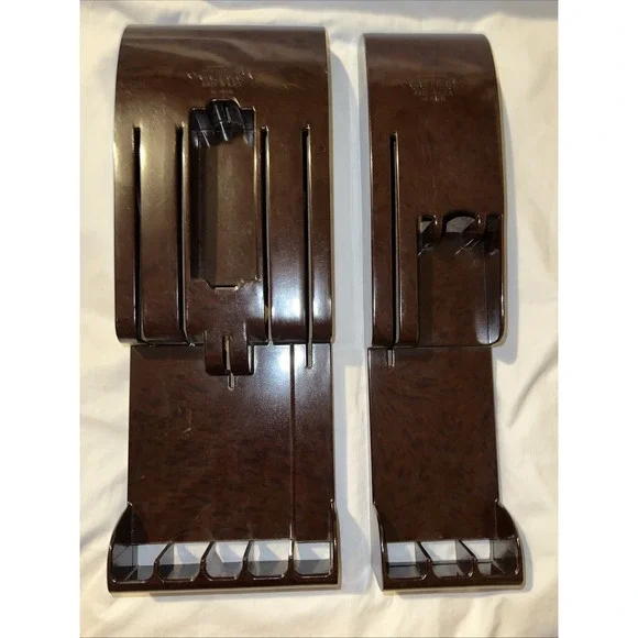 2 Cutco Knife Holder Wall Mount Tray Caddy Storage 6 & 4 Slot Brown Bakelite