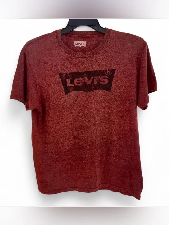 Levi’s Men’s Medium Red Heather Graphic Logo T-Shirt Short Sleeve Batwing Tee M