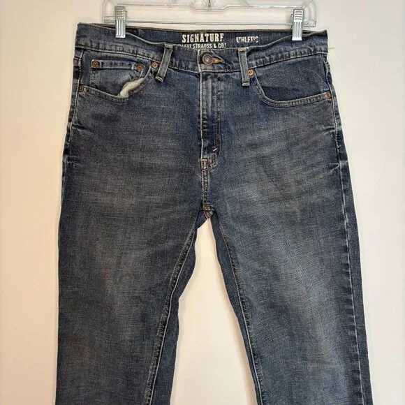 LEVI'S Signature Athletic Cut Mens 32x32 Denim 5 Pocket Stretch Cotton Spandex