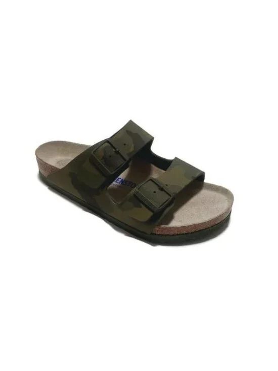 Birkenstock Mens Size 8 Arizona Birko-Flor Sandals Desert Soil Camouflage Green