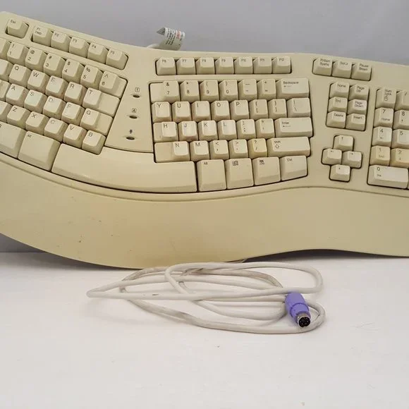 Microsoft WB-0045 X06-19347 Natural Elite Wired PS/2 White Ergonomic Keyboard
