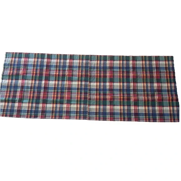 2 Tartan Plaid Curtain Tiers 33X26 In Each Cottage Green Burgundy Blue JCPenney