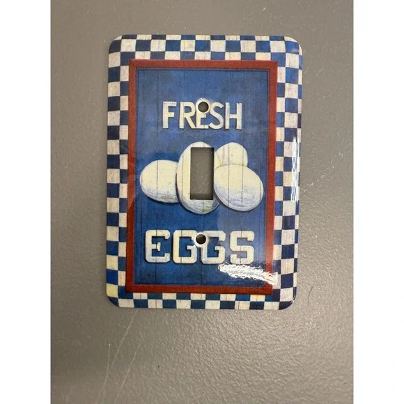 Primitive Country Folk Art - Fresh Eggs - Light Switch‎ Cover Plate #17