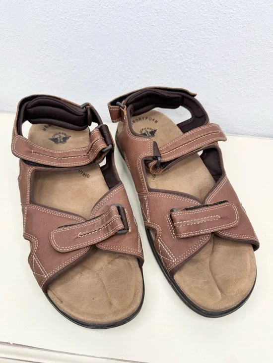 Dockers Men's Sport Sandals Brown Slip-On Memory Foam Size 15 M