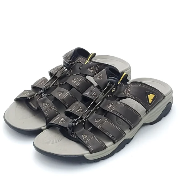 NEW Ozark Mens Trail Fisherman Slide Slip On Sandals Gray/Brown Summer Size 11