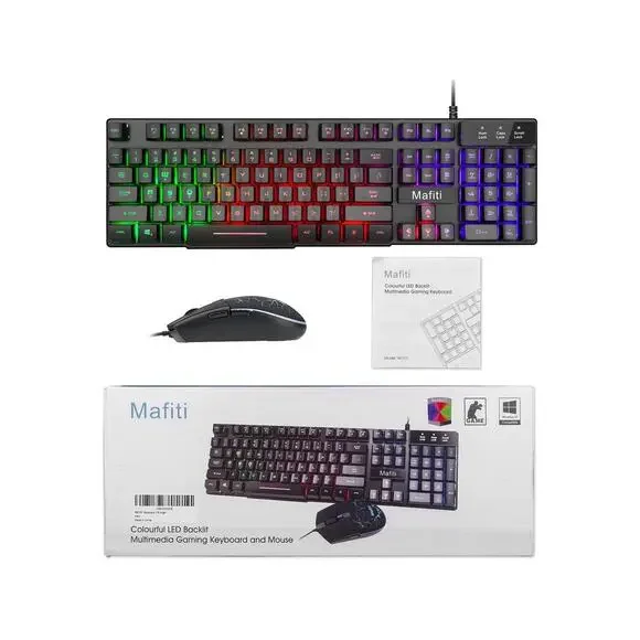 SALE!! Get 2 NEW Mafiti Colorful Backlit Gaming Keyboards each with mouse