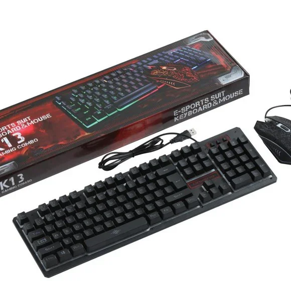 Rainbow Backlit Gaming Keyboard and Mouse Combo