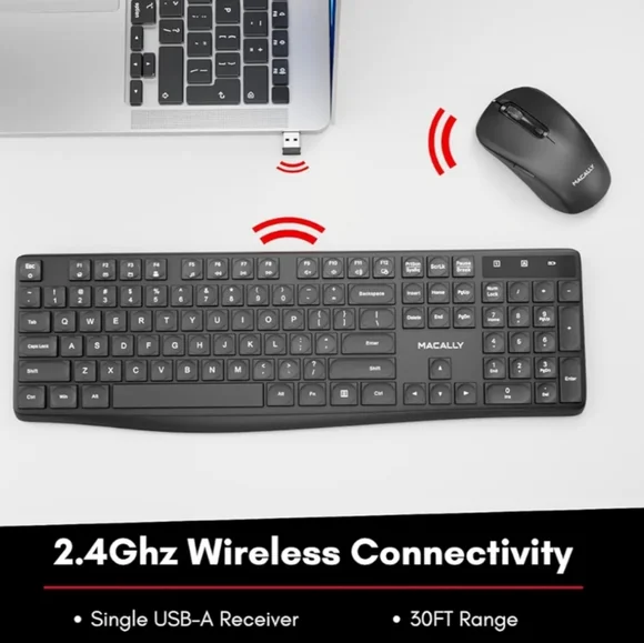 BRAND NEW QR-90 Black Wireless Keyboard and Mouse Combo 2.4G