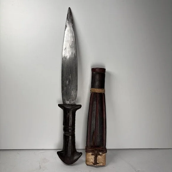 African Suanese Arm Dagger Knife &‎ Sheath Vintage