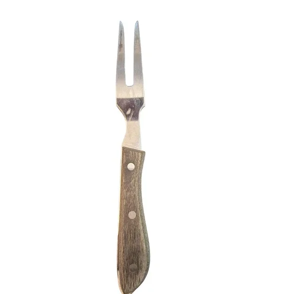 Leroux Emperor Steel Meat Carving Fork Stainless Japan Triple Rivet Wood Handle