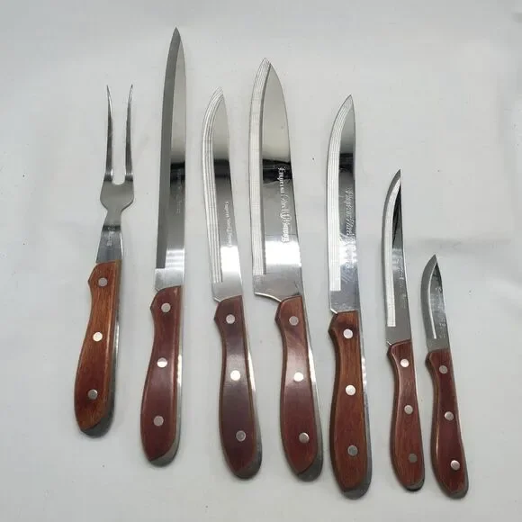 Vintage Emperor Steel‎ Knife Set Lot 7 Made Japan Household Stainless MCM Knives