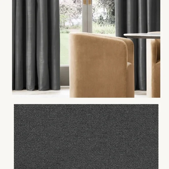 Restoration Hardware Thai Silk Rod Pocket Curtains, 2 pieces