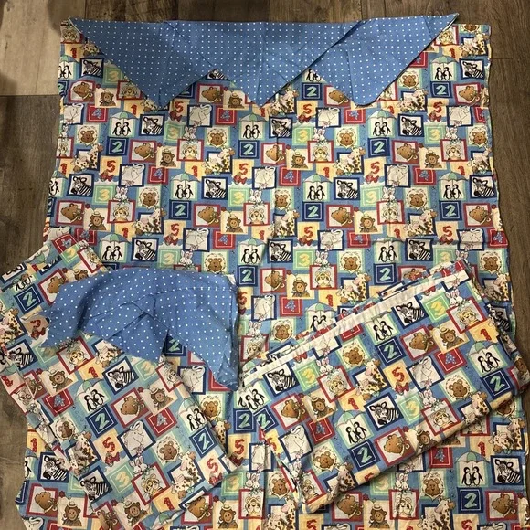 Two by Two Animals Noah's Ark 4 Curtains 42 x 47 Patty Reed Counting‎ Fabric