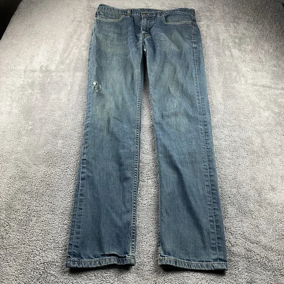 Levis 511 Slim Fit Straight Leg Jeans Mens 34x31 Green Blue Medium Wash Mid Rise