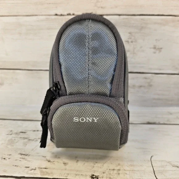 Sony LCS-CSU Gray Silver Compact Digital Camera Soft Carrying Case Bag