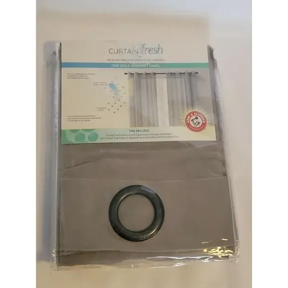 Arm n Hammer Curtain Fresh Odor Neutralizing Single Voile Grommet Panel 59