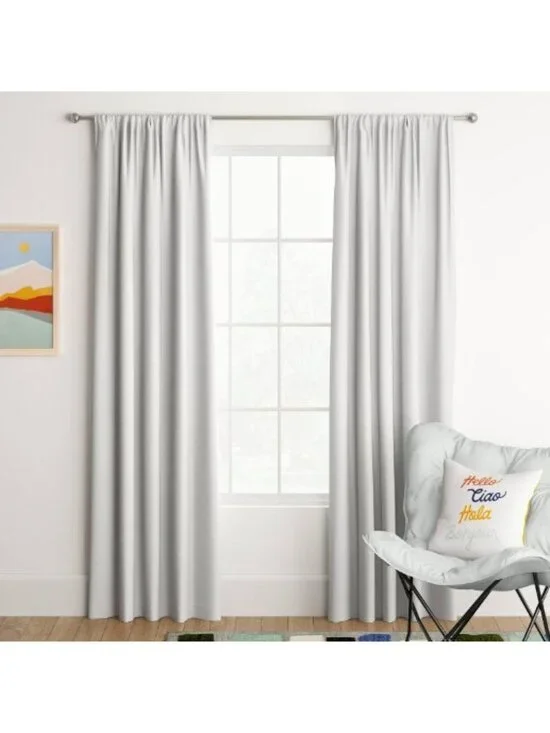 Room Essentials Room Darkening Single Heather White Curtain Panel 42