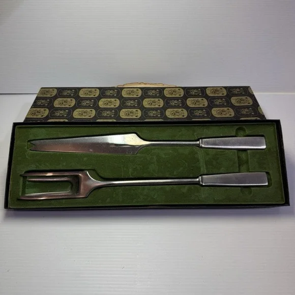 Capri‎ Italy Stainless Carving Knife And Fork * In Original Box Vintage MCM*