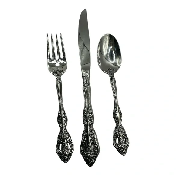 Oneida Michelangelo Stainless Heirloom Cube Silverware Flatware Knife Fork Spoon
