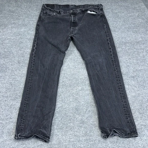 Levis 501 Jeans Men 40X31 Black Original Stretch Regular Fit Straight Button Fly