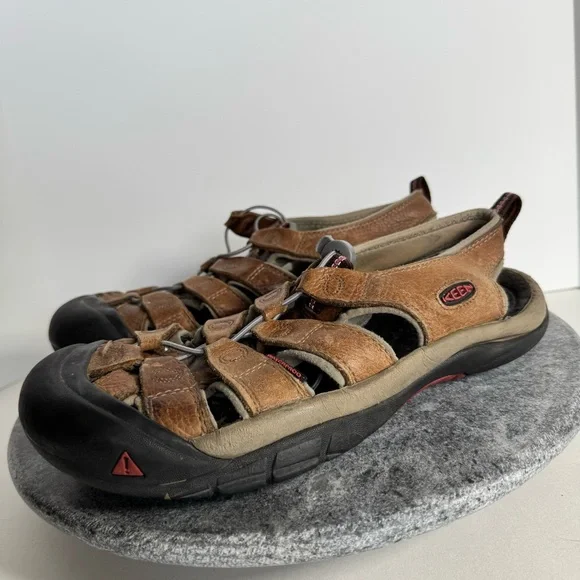 Keen Newport Brown Leather Sandals Shoes Waterproof 10