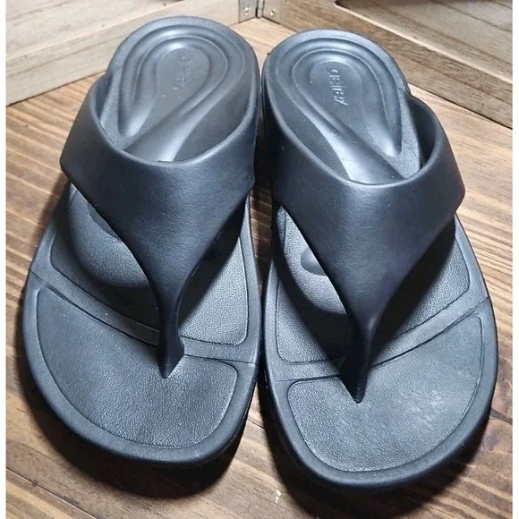 Aetrex Men's Sz 10 Maui Orthopedic Flip Flops‎ Charcoal #425