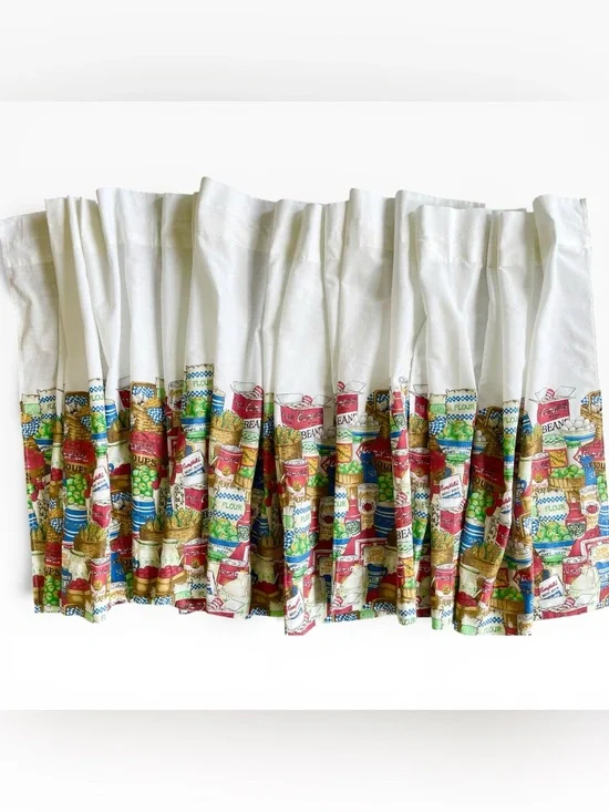 4 Vintage Campbell’s Soup Kitchen Curtain Panels 29 1/2”x 23 1/2” 2002