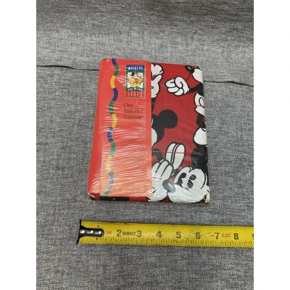 NWT Vintage Mickey Mouse Valance Red Kids Room Disney World Disneyland Home Deco