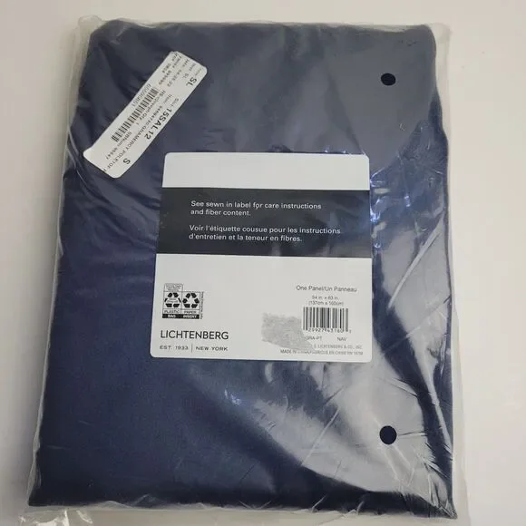NEW Lichtenberg One curtain panel 54x63 inch Navy Blue Color #CT2