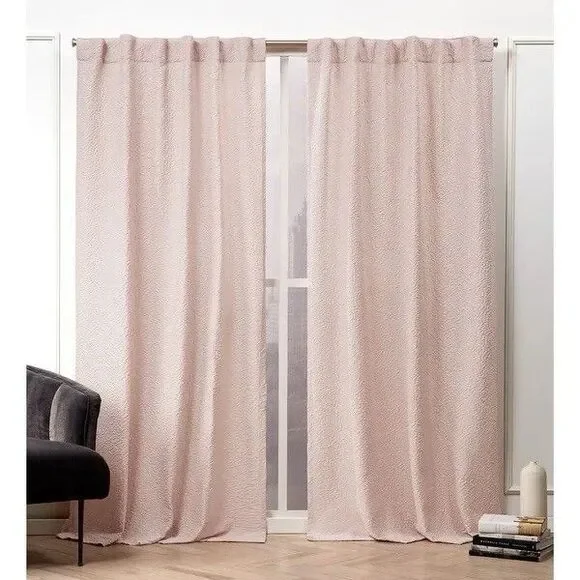Nicole Miller Textured Hidden Tab Top Sheer Panels 1 Pair - 50X84 - Blush