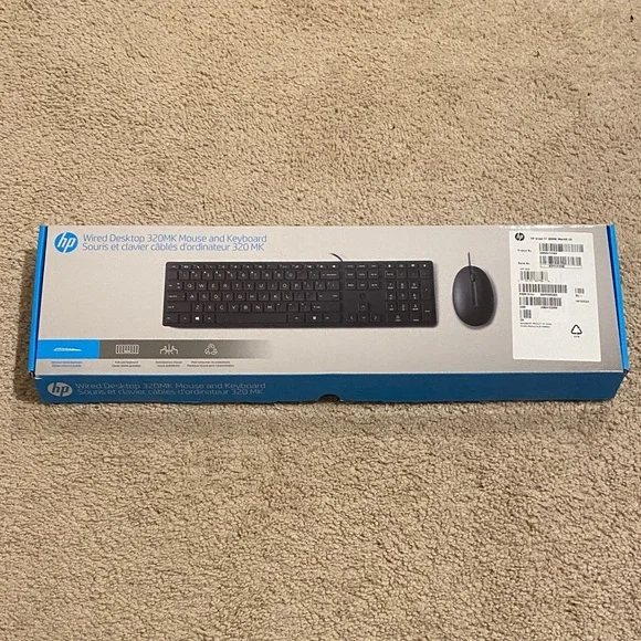⭐️3 for 21⭐️ or 1@ listed price HP Wired Desktop 320MK Keyboard l/mouse black