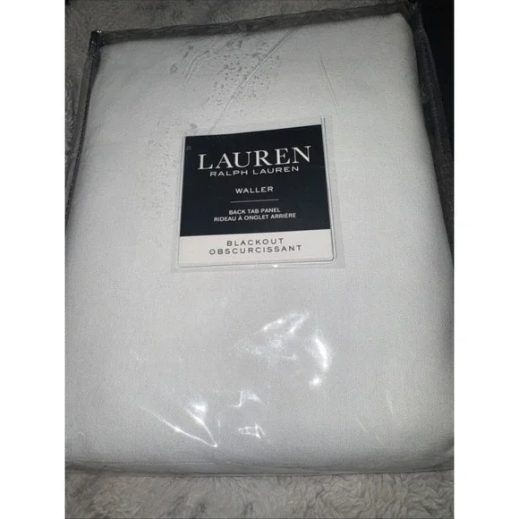 1- Lauren Ralph Lauren Waller Blackout White Curtains 52 X 84