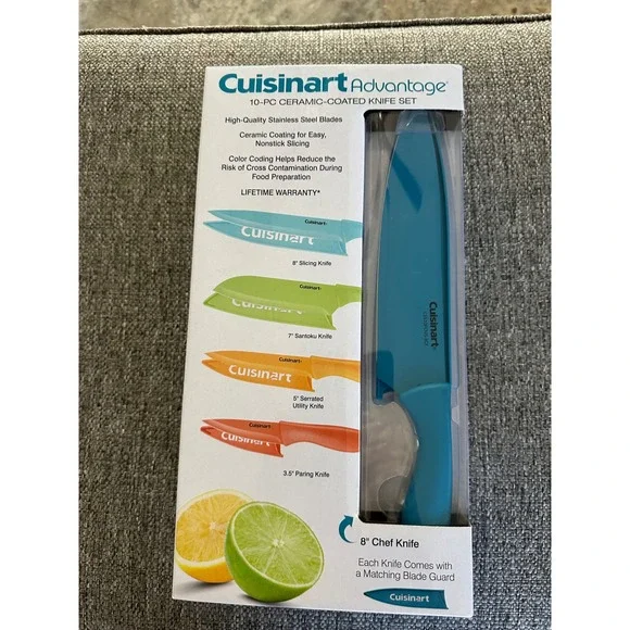 Cuisinart‎ Advantage 10-PC Ceramic-Coated Knife Set Multi Color C55-10PCMS NEW