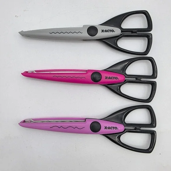 3 Pack X-ACTO Scrapbook Scissors Decorative Edge 7 1/4